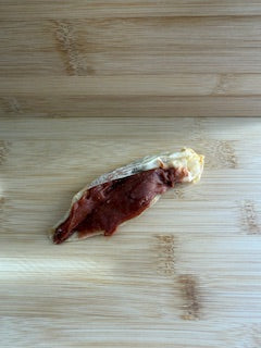 Duck breast wrapped Rabbit ear